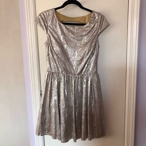 Adrianna Papell Silver-gold A-line Dress